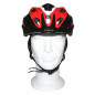 CASQUE VELO ADULTE GES VTT ROCKET ROUGE-NOIR-BLANC TAILLE 58-62 AVEC VISIERE ET SYSTEM QUICK LOCK (VENDU EN BOITE)