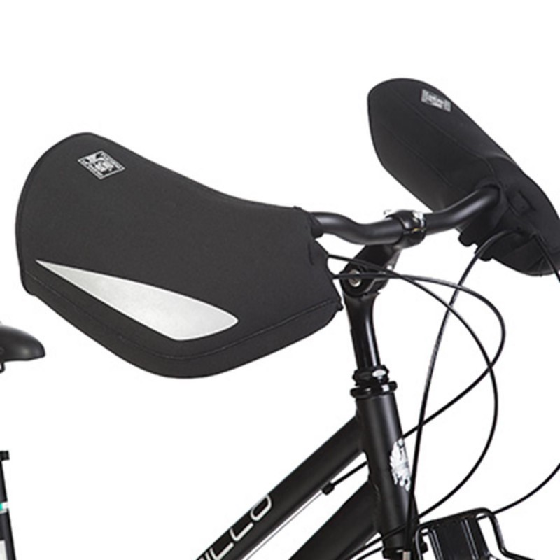 MANCHON-PROTEGE MAIN VELO TUCANO CITY NEOPRENE ETANCHE NOIR AVEC DOUBLURE THERMIQUE   REFLECHISSANT