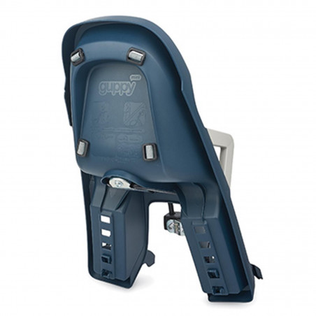 Porte bebe-siege enfant avant Polisport a fixer sur direction guppy mini bleu coussin creme (9 a 15kgs) homologue en 14344