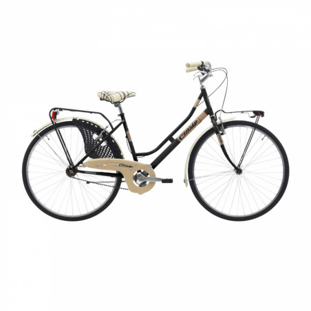 VELO CITY BIKE 26 CINZIA FRIENDLY ACIER FEMME MONOVITESSE NOIR TAILLE 44