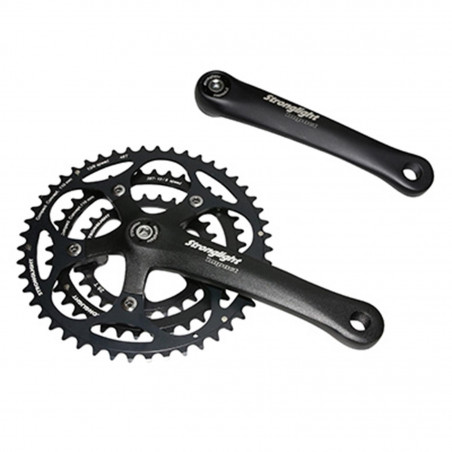 PEDALIER ROUTE STRONGLIGHT 9-10V. IMPACT NOIR 170mm 48-38-28 COMPATIBLE 8V. (AXE CARRE 115mm)