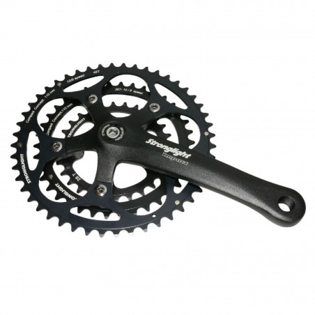 PEDALIER ROUTE STRONGLIGHT 9-10V. IMPACT NOIR 170mm 48-38-28 COMPATIBLE 8V. (AXE CARRE 115mm)