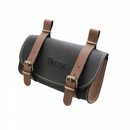 SACOCHE DE SELLE VELO VINTAGE CLASSIC SIMILI CUIR NOIR-MARRON