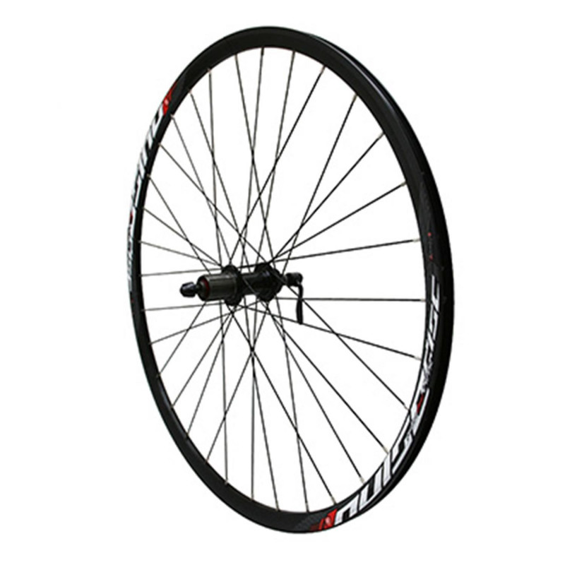 Roue route 700 pulse arriere disc centerlock moyeu bille noir 11-10v. pour cassette Shimano-Sram axe blocage 9-135mm (pour