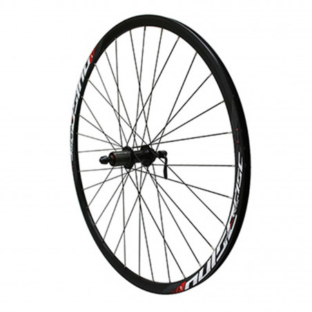 Roue route 700 pulse arriere disc centerlock moyeu bille noir 11-10v. pour cassette Shimano-Sram axe blocage 9-135mm (pour