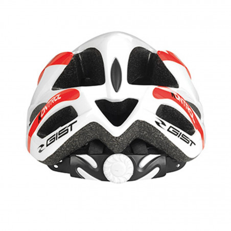 CASQUE VELO ADULTE GIST ROUTE-VTT FASTER BLANC-ROUGE IN-MOLD TAILLE 56-62 REGLAGE MOLETTE 240 g