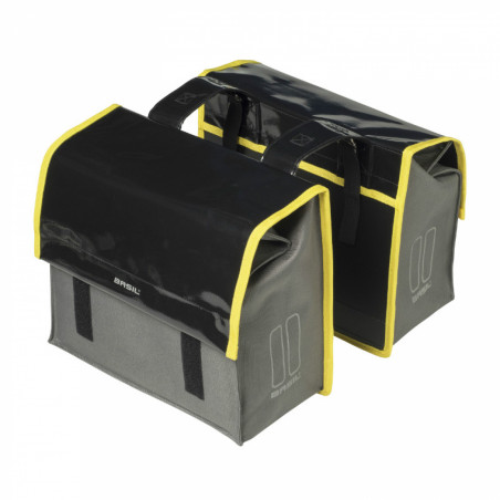 SACOCHE ARRIERE VELO PLIANT URBAN DOUBLE BASIL IMPERMEABLE NOIR 25L (31x15x29cm)