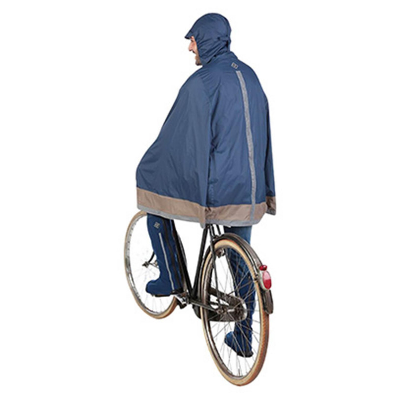 PONCHO ANTI PLUIE ADULTE TUCANO GARIBALDINA BLEU  TAILLE L-XXL  AVEC CAPUCHE ET HOUSSE TRANSPORT