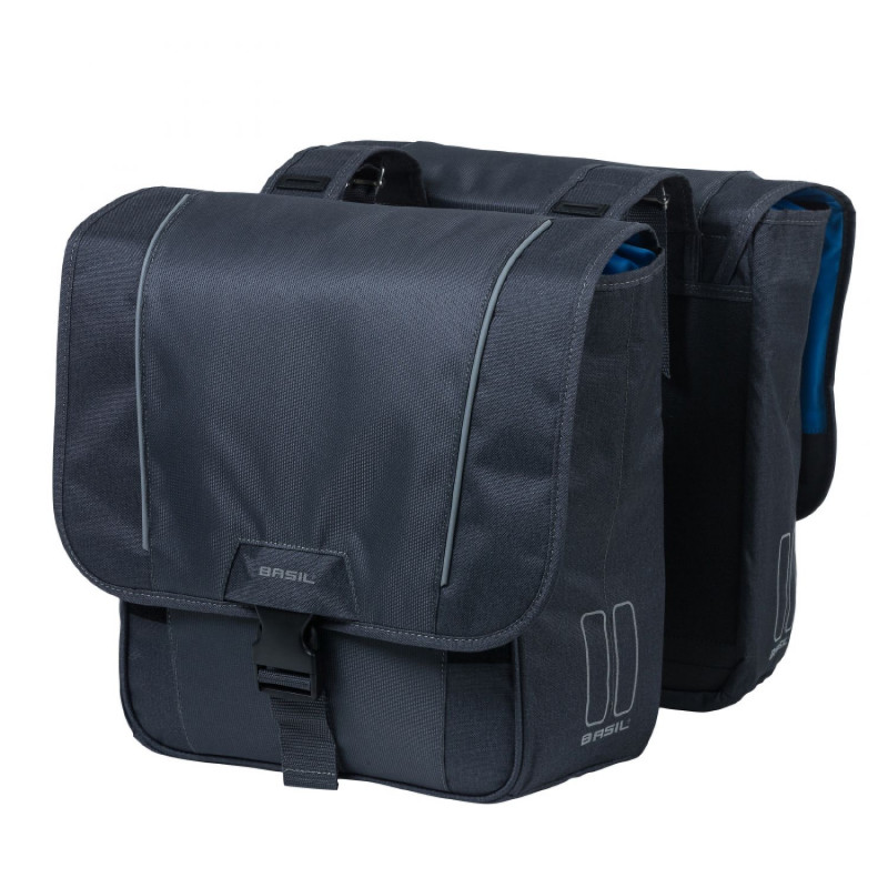 SACOCHE ARRIERE VELO DOUBLE BASIL SPORT DESIGN 32L GRIS GRAPHITE 100% WATERPROOF