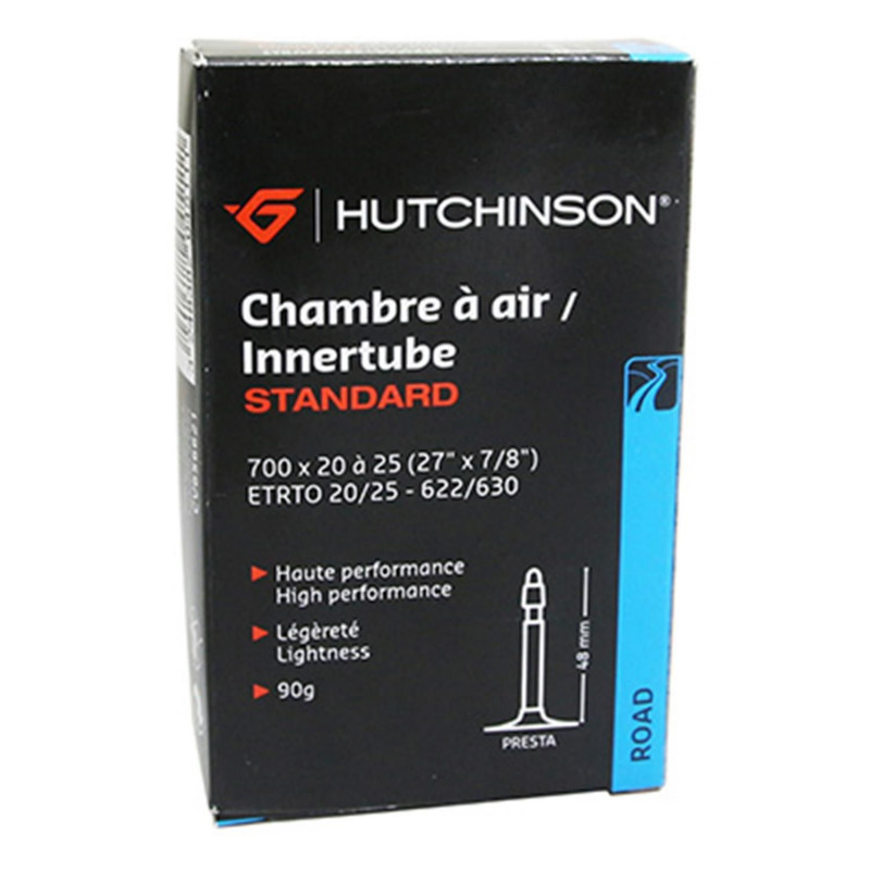 Chambre a air velo 700 x 20-25 hutchinson valve presta 48mm 90g