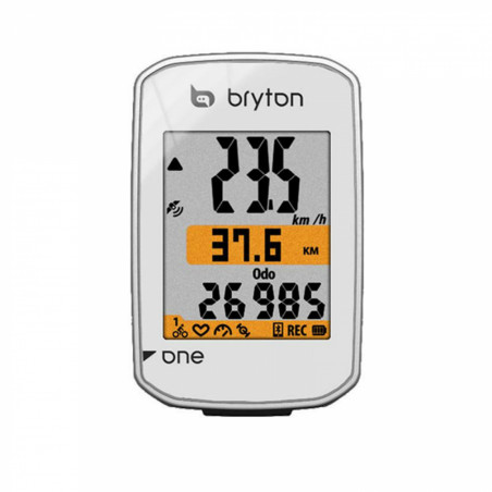 COMPTEUR BRYTON GPS RIDER ONE E BLANC 20 FONCTIONS GPS-VITESSE-DISTANCE-TEMPS-(CADENCE ET CARDIO EN OPTION)