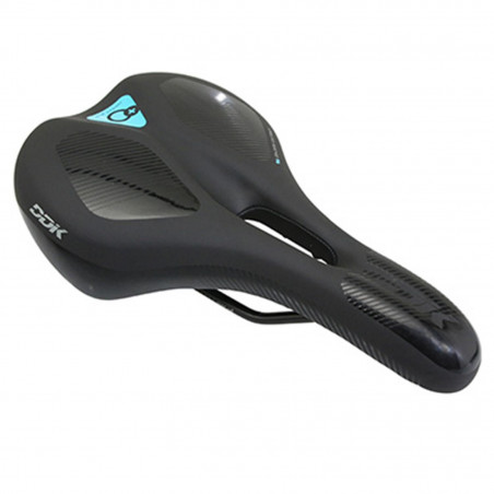 SELLE NEWTON CITY MEMORY CONFORT NOIR 265x165mm AVEC TROU CENTRAL RAIL ACIER NOIR (A MEMOIRE DE FORME)