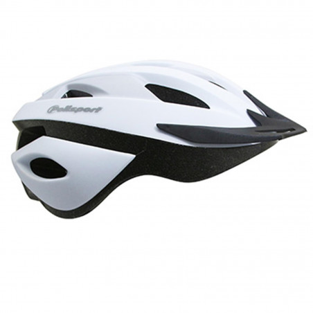 CASQUE VELO ROUTE-VTT POLISPORT SPORT RIDE BLANC TAILLE 58-62 AVEC VISIERE ET SYSTEM EASY DIAL (VENDU SUR CARTE)