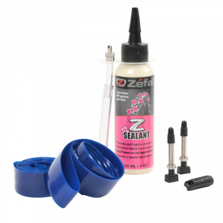 KIT TUBELESS ZEFAL 29" AVEC PREVENTIF 125ml, VALVE, FOND DE JANTE - POUR TRANSFORMER  2 ROUES TUBETYPE EN TUBELESS -   -