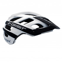 CASQUE VELO ADULTE GIST VTT ENDURO ESK BLANC-NOIR IN-MOLD TAILLE 52-58 AVEC VISIERE ET FIT-SYSTEM (VENDU EN BOITE)