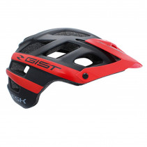 CASQUE VELO ADULTE GIST VTT ENDURO ESK NOIR-ROUGE IN-MOLD TAILLE 52-58 AVEC VISIERE ET FIT-SYSTEM (VENDU EN BOITE)