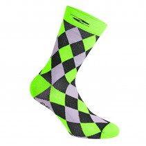 CHAUSSETTES-SOCQUETTES ETE GIST DAMIER VERT FLUO 44-47 ANTIBACTERIEN - HAUTEUR 26CM (PAIRE) -5872