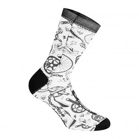 CHAUSSETTES-SOCQUETTES ETE TATOO BLANC 38-42 - HAUTEUR 16CM (PAIRE)