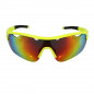 LUNETTES VELO ADULTE GES BUZZ JAUNE FLUO (LIVREES AVEC 3 JEUX DE VERRES FUMES, TRANSPARENTS ET ECLAIRANTS)