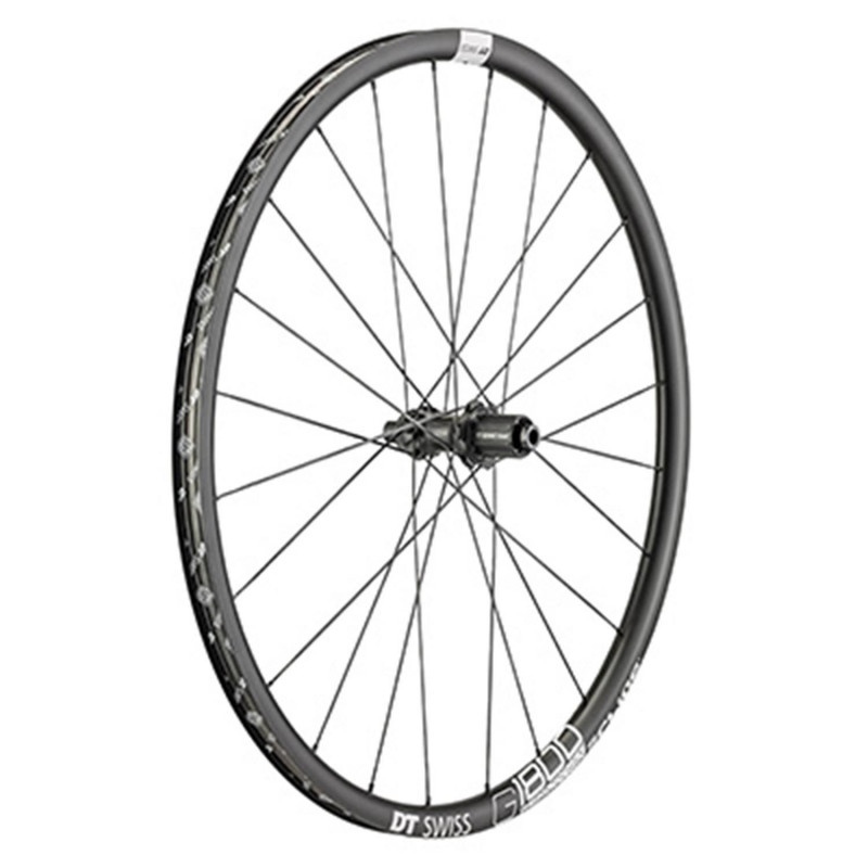 Roue route 700 dt swiss g1800-25 gravel spline disc centerlock axe 12-142mm arriere cassette Shimano-Sram 11-10v. noir