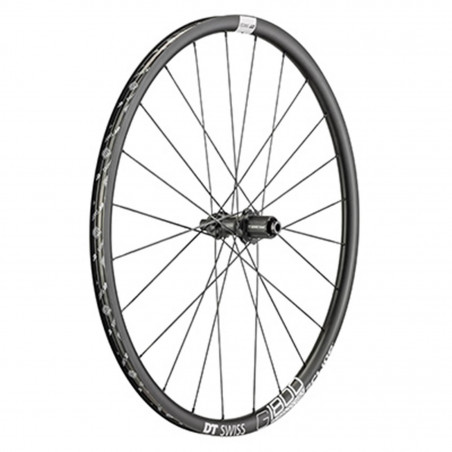 Roue route 700 dt swiss g1800-25 gravel spline disc centerlock axe 12-142mm arriere cassette Shimano-Sram 11-10v. noir