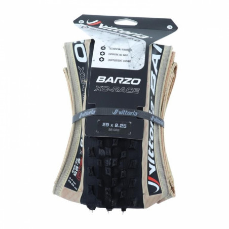 Pneu vtt 29 x 2.25 Vittoria barzo graphene 2.0 tnt tubetype-tubeless noir-beige -terrain polyvalent- ts (55-622)