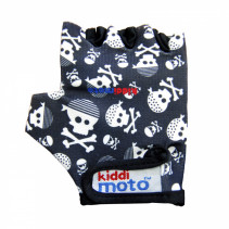 GANTS VELO ENFANT KIDDIMOTO SKULLZ TETE DE MORT NOIR TAILLE 2 ANS (PAIRE SOUS CARTE)