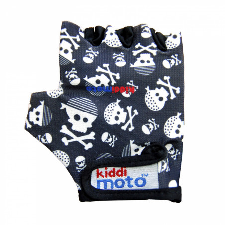 GANTS VELO ENFANT KIDDIMOTO SKULLZ TETE DE MORT NOIR TAILLE 2 ANS (PAIRE SOUS CARTE)