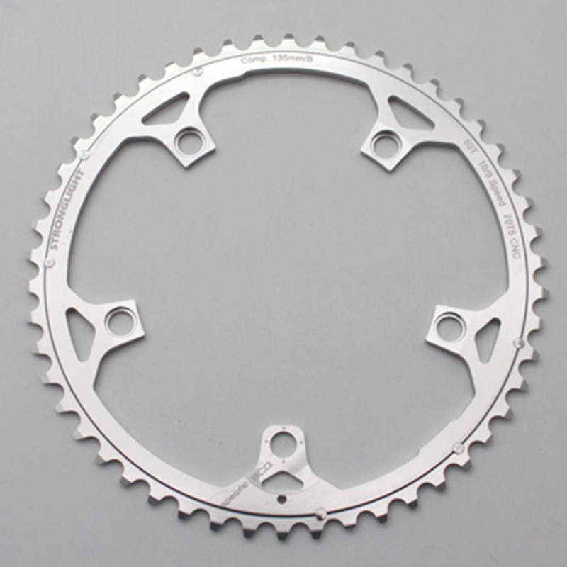 PLATEAU ROUTE 5BRA D.135 STRONGLIGHT ULTRA TORQUE 50DTS EXTERIEUR CAMPA ARGENT ALU 7075 CENTAUR CARBON-VELOCE ET