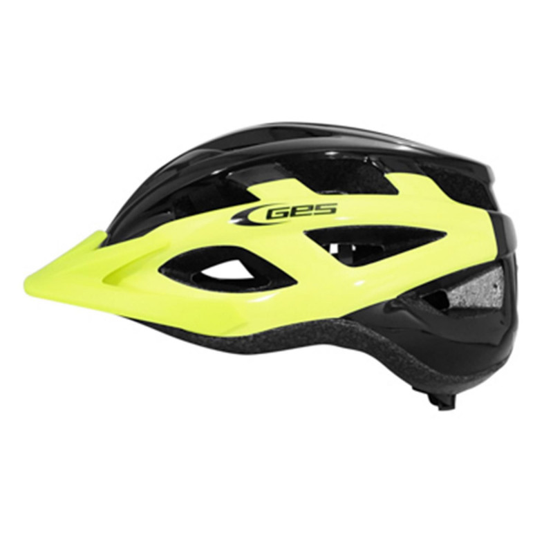 CASQUE VELO ADULTE GES CITY VARIK JAUNE-NOIR TAILLE 58-62 AVEC VISIERE ET SYSTEM FIT LOCK (VENDU EN BOITE)