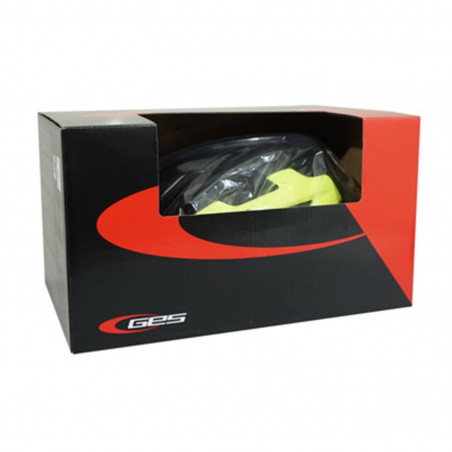 CASQUE VELO ADULTE GES CITY VARIK JAUNE-NOIR TAILLE 58-62 AVEC VISIERE ET SYSTEM FIT LOCK (VENDU EN BOITE)