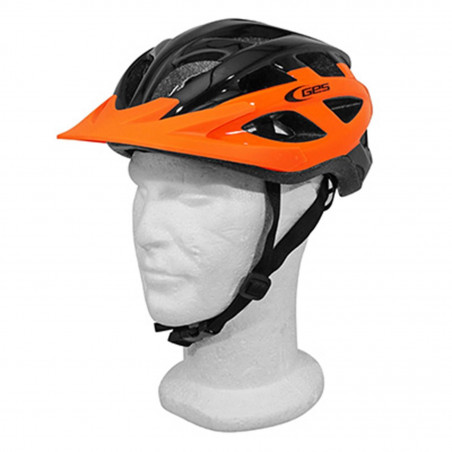 CASQUE VELO ADULTE GES CITY VARIK ORANGE-NOIR TAILLE 58-62 AVEC VISIERE ET SYSTEM FIT LOCK (VENDU EN BOITE)