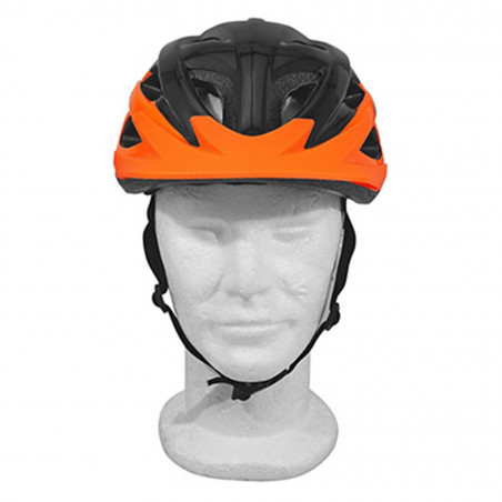 CASQUE VELO ADULTE GES CITY VARIK ORANGE-NOIR TAILLE 54-58 AVEC VISIERE ET SYSTEM FIT LOCK (VENDU EN BOITE)