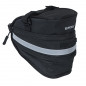 SACOCHE DE SELLE VELO BASIL MADA 1L NOIR FIXATION SANGLES SUR CHARIOT DE SELLE AVEC SOUFFLET