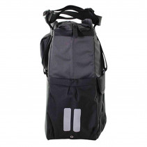 SACOCHE ARRIERE VELO LATERALE BASIL SHOPPER XL NOIR-GRIS DROIT-GAUCHE 20L (FIXATION PORTE BAGAGE)