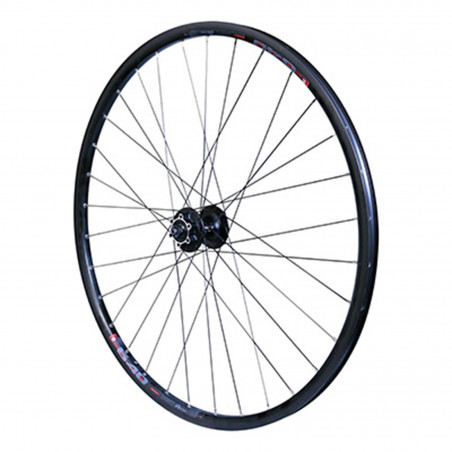 Roue vtc 700x35 disc avant m640 alu noir moyeu Shimano disc m745 6 trous tubetype et tubeless ready