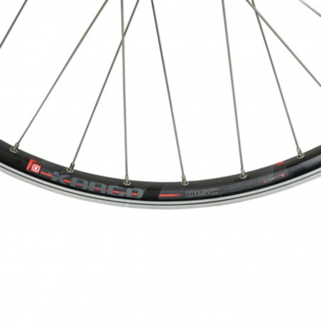 Roue vtc 700x35 arriere kargo disc vae-e-bike alu noire double paroi moyeu Shimano m475 disc 6 trous cassette 9-8v. (renforce)