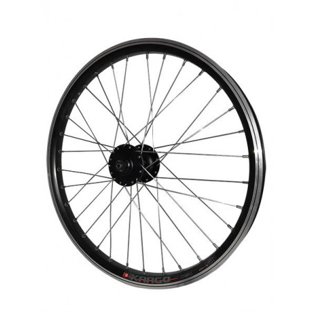ROUE AVANT 20" NOIRE KARGO DP - MOYEU SHIMANO M475 DISC 6 T - 3660429835279