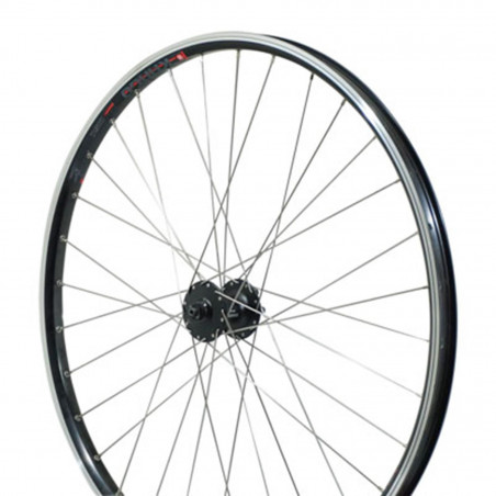 Roue vtc 700x35 avant kargo disc vae-e-bike alu double paroi moyeu Shimano m475 disc 6 trous noire blocage (renforce)