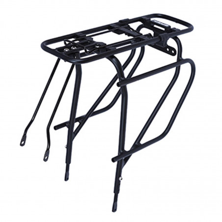PORTE BAGAGE VELO ARRIERE A TRINGLES BASIL ALU NOIR 28"-26"-700C COMPATIBLE SYSTEME MIK GAMME BASIL -poids maxi 27kgs-