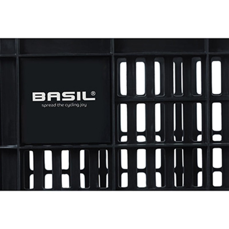 PANIER - CAISSE PLASTIQUE BASIL NOIRE 25L AVANT-ARRIERE (40x29x21cm)
