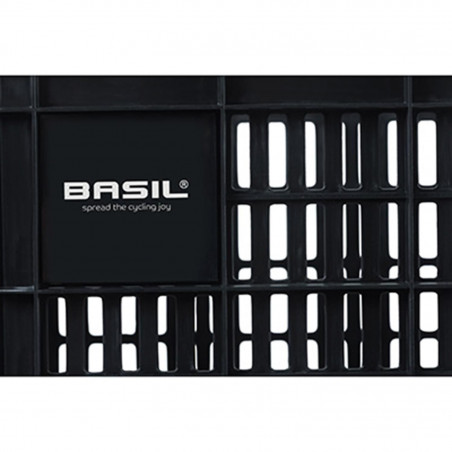 PANIER - CAISSE PLASTIQUE BASIL NOIRE 25L AVANT-ARRIERE (40x29x21cm)