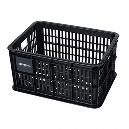 PANIER - CAISSE PLASTIQUE BASIL NOIRE 25L AVANT-ARRIERE (40x29x21cm)