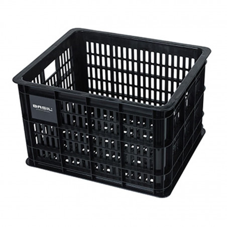 PANIER - CAISSE PLASTIQUE BASIL NOIRE 33L AVANT-ARRIERE (40x33x25cm)