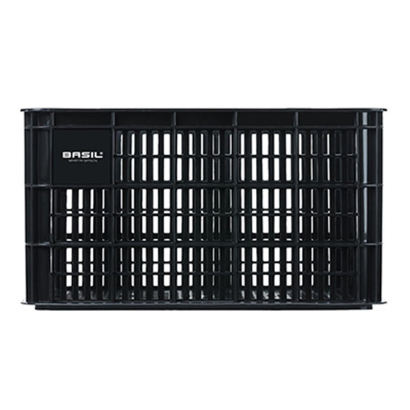 PANIER - CAISSE PLASTIQUE BASIL NOIRE 50L AVANT-ARRIERE (50x36x27cm)