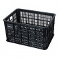 PANIER - CAISSE PLASTIQUE BASIL NOIRE 50L AVANT-ARRIERE (50x36x27cm)
