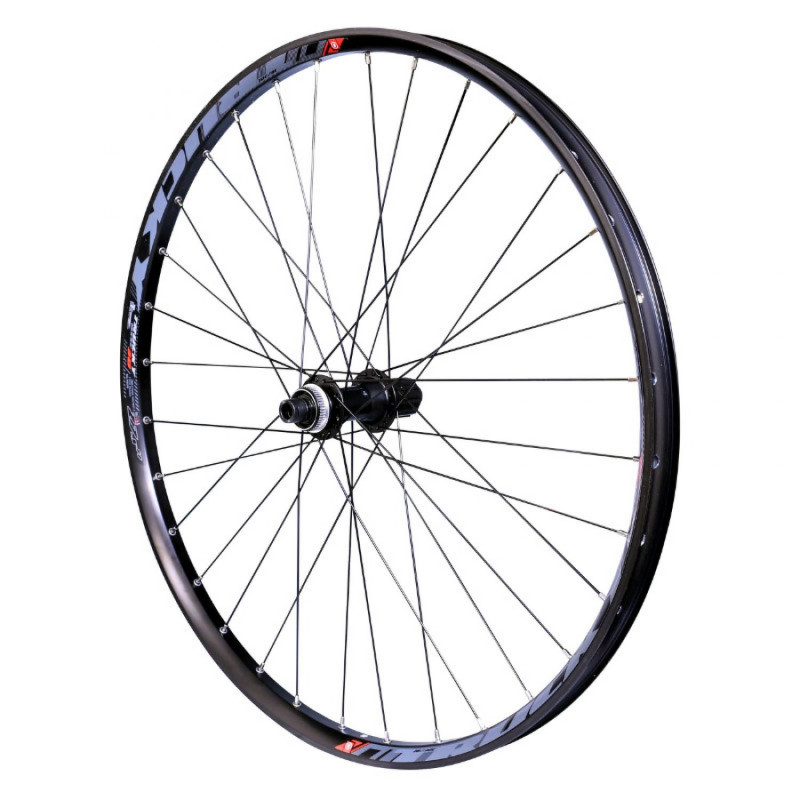 Roue vtt 27.5" plus trucky 35 disc arriere noir moy centerlock mt400 11-10v. (tubeless et tubetype) pour axe traversant 12-148