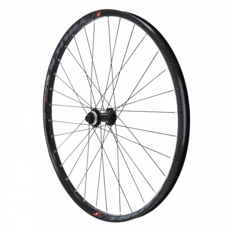 Roue vtt 27.5" plus trucky 35 disc avant noir moy centerlock mt400 (tubeless et tubetype) pour axe traversant 15-100  pour