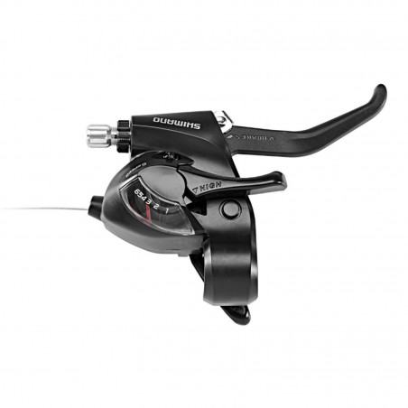 LEVIER-MANETTE VTT SHIMANO STEF41 6V. NOIR DROIT POUR FREIN V-BRAKE 2 DOIGTS