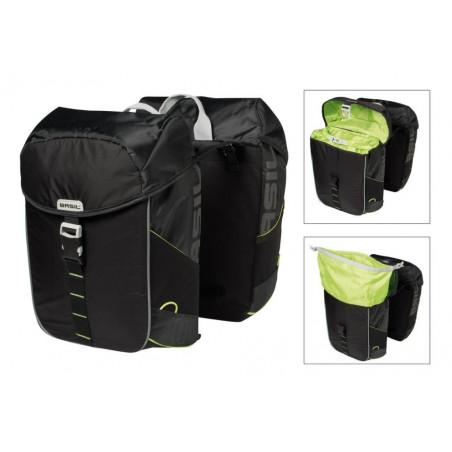 SACOCHES BASIL MILES BLACK LIME IMPERMÉABLE NOIR 34 L - 17751 - 8715019177514